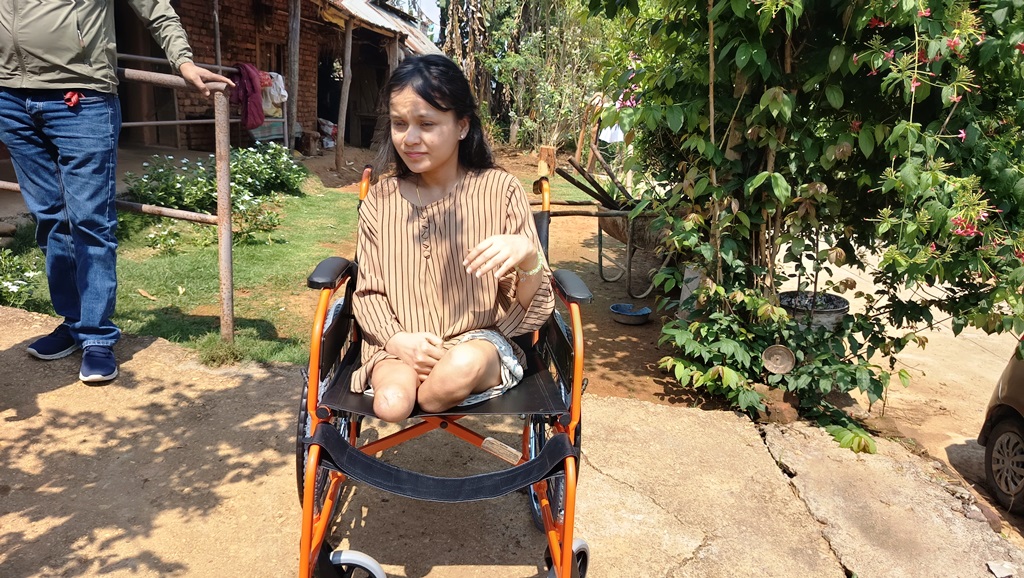 Wheelchair provided to Emuna Pandit, resident of Harnamadi, Hetauda - 18