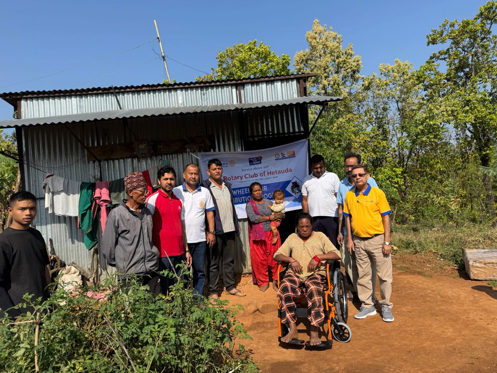 Wheelchair provided to Kanchi Maya Thing, a resident of Manahari Rural Municipality 1, Handikhola
